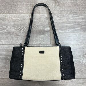 Relic Woven Handbag Vintage Black and Cream